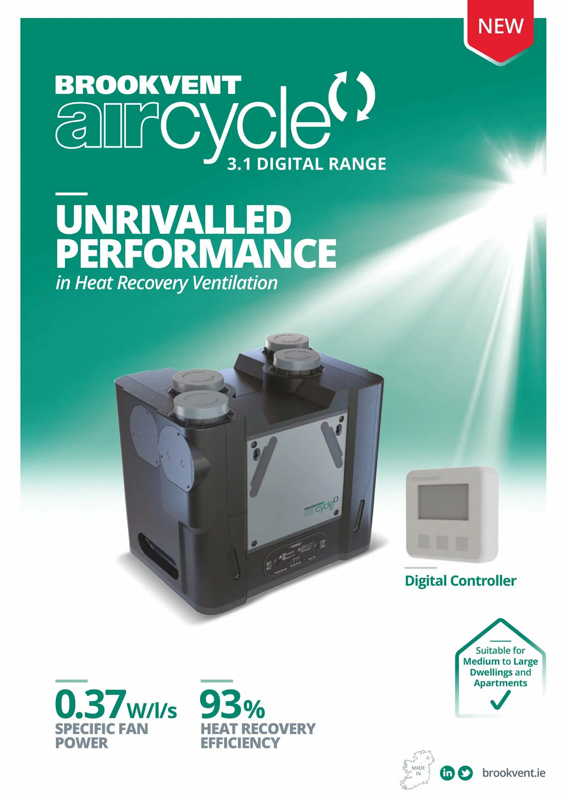 Aircycle 3.1 Digital Range Heat Recovery Ventilation System brochure