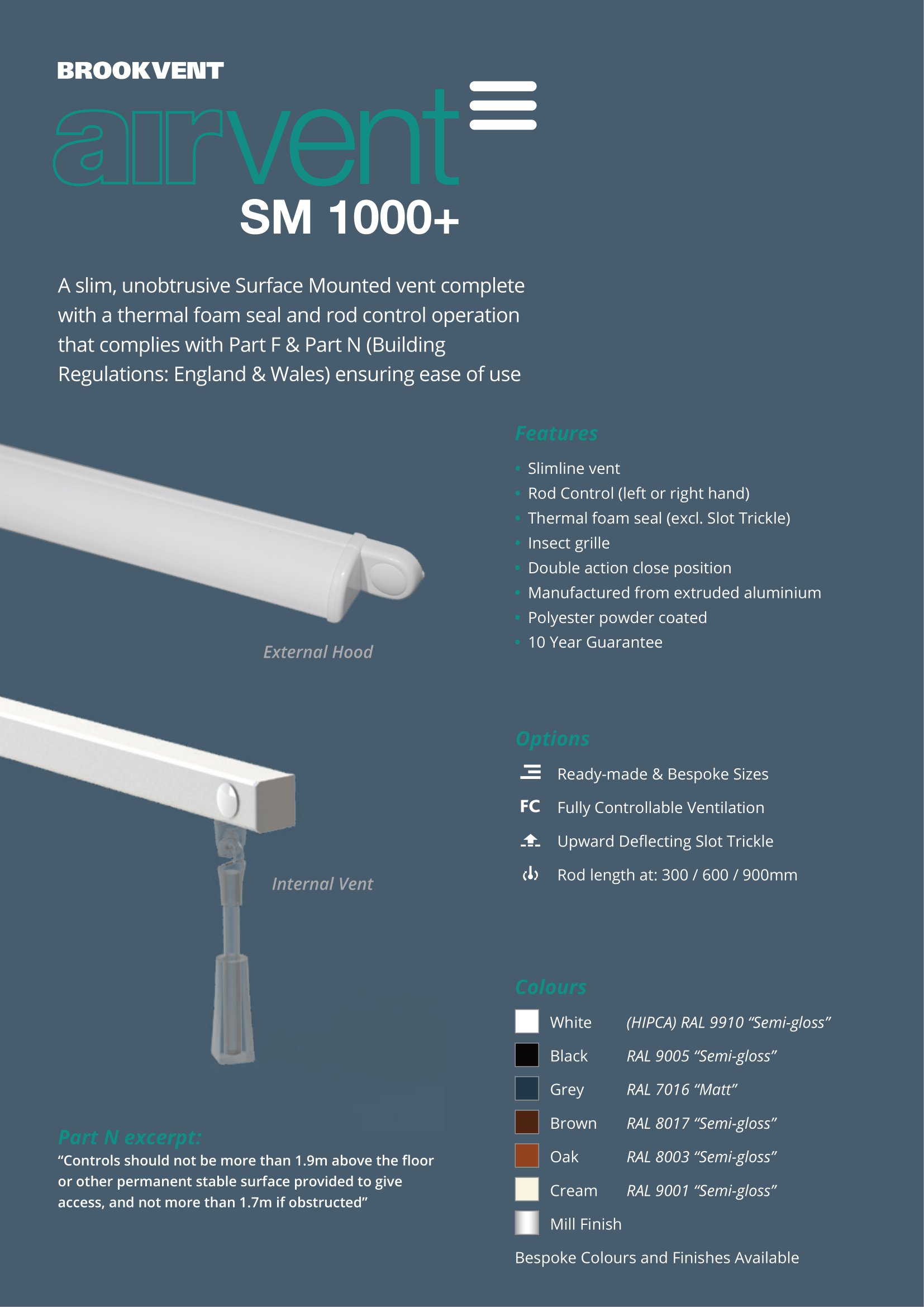 airvent SM 1000+ Trickle Ventilation