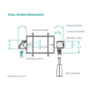 airvent SM 1200+ surface mounted window vent with rod control cross section dimensions